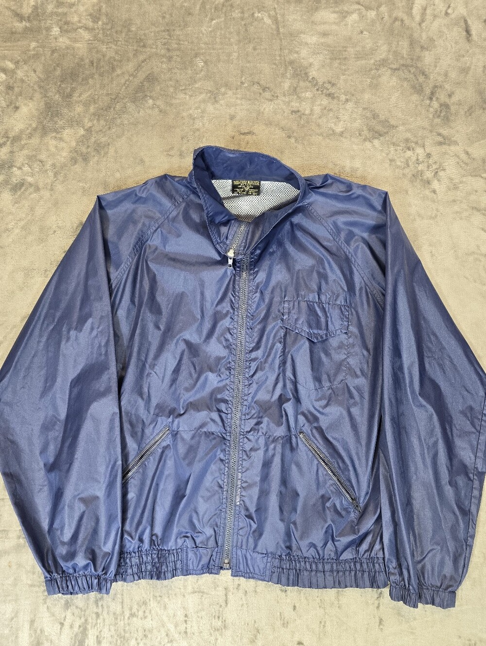 Vintage Weathermaster Navy Windbreaker Jacket Size Large